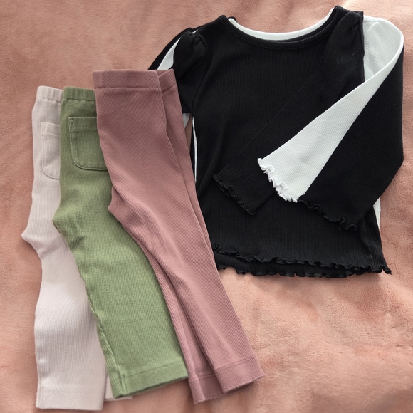 Uniqlo | Matching Sets | Hm Kids Ribbed Tops In Pink Green And Mauve ...